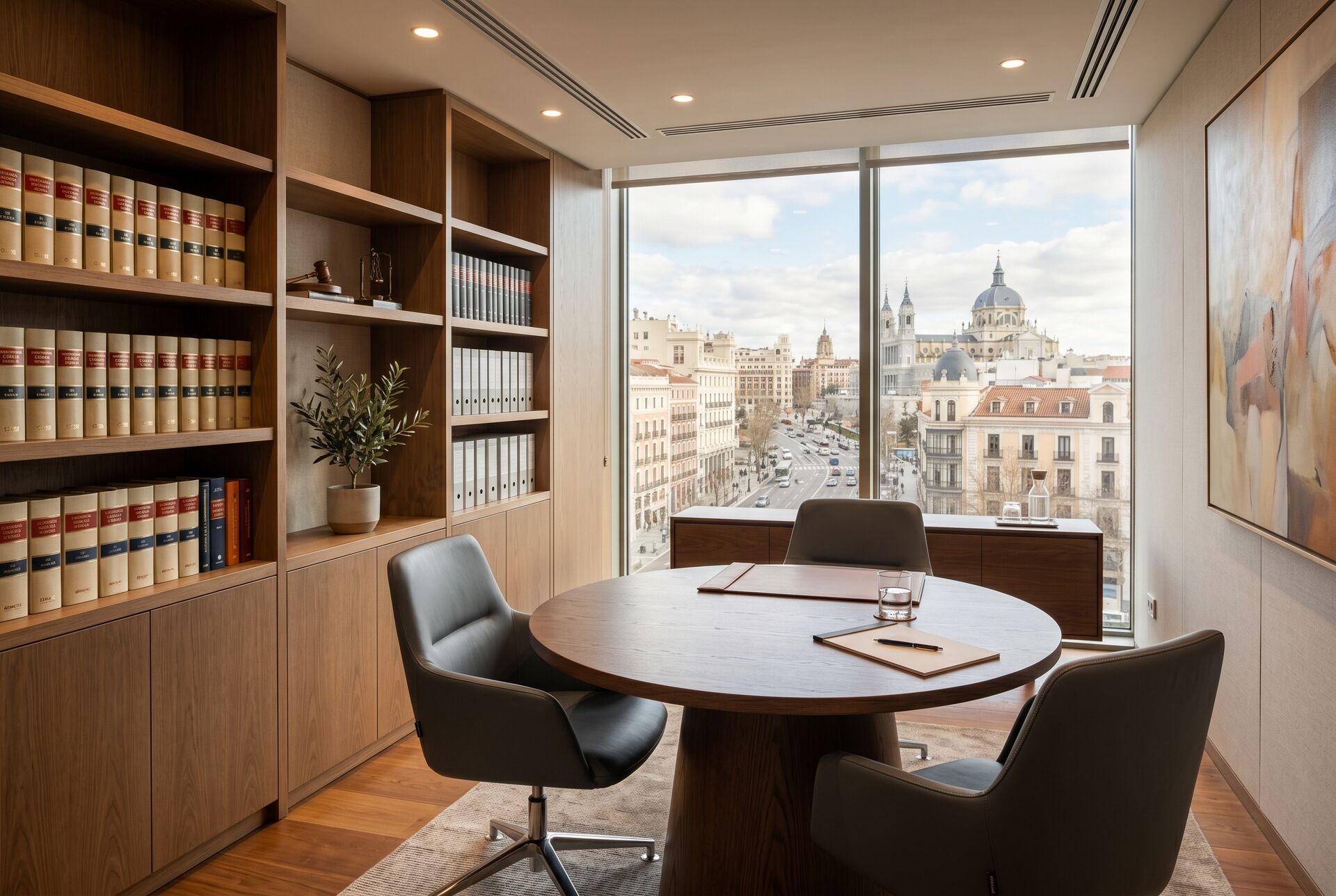 Sala de reuniones para consulta legal sobre deudas y concurso de acreedores